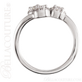 (NEW) BELLA COUTURE Fine 3 Stone HALO Diamond 14K White Gold Eternity Ring Band (3/8 CT. TW.)