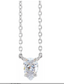 (NEW) BELLA COUTURE Solaria Solitaire Fine Diamond 14K Rose Gold Dangle Drop Pendant Chain Necklace (18", 16", Adjustable Length)