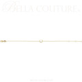 (NEW) BELLA COUTURE® ELEGANTE 14K Yellow Gold 7 Diamond Crescent Moon Link Chain Bracelet (6.5, 7, 7.5" inch)