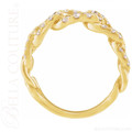 (NEW) BELLA COUTURE® JANE BORDEAUX® AUDRY 1 CTW Diamond Open Chain Woven 14K Yellow Gold Ring Band (1 CT. TW.)
