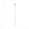 (NEW) BELLA COUTURE® VERDANT 4MM Emerald 14K Yellow Gold Link Chain Bracelet (6.5, 7, 7.5" inch)