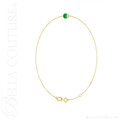 (NEW) BELLA COUTURE® VERDANT 4MM Emerald 14K Yellow Gold Link Chain Bracelet (6.5, 7, 7.5" inch)