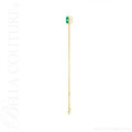 (NEW) BELLA COUTURE® VERDANT 5MM Emerald 14K Yellow Gold Link Chain Bracelet (6.5, 7, 7.5" inch)