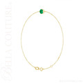 (NEW) BELLA COUTURE® VERDANT 5MM Emerald 14K Yellow Gold Link Chain Bracelet (6.5, 7, 7.5" inch)