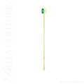 (NEW) BELLA COUTURE® VERDANT 6MM Emerald 14K Yellow Gold Link Chain Bracelet (6.5, 7, 7.5" inch)