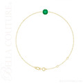 (NEW) BELLA COUTURE® VERDANT 6MM Emerald 14K Yellow Gold Link Chain Bracelet (6.5, 7, 7.5" inch)