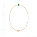 (NEW) BELLA COUTURE® VERDANT 4MM Emerald 14K Rose Gold Link Chain Bracelet (6.5, 7, 7.5" inch)
