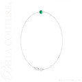 (NEW) BELLA COUTURE® VERDANT 4MM Emerald 14K White Gold Link Chain Bracelet (6.5, 7, 7.5" inch)