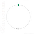 (NEW) BELLA COUTURE® VERDANT 4MM Emerald 14K White Gold Link Chain Bracelet (6.5, 7, 7.5" inch)