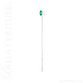 (NEW) BELLA COUTURE® VERDANT 6MM Emerald 14K White Gold Link Chain Bracelet (6.5, 7, 7.5" inch)