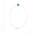 (NEW) BELLA COUTURE® VERDANT 6MM Emerald 14K White Gold Link Chain Bracelet (6.5, 7, 7.5" inch)
