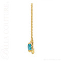 (NEW) BELLA COUTURE® BAYLIE Petite 14K Yellow Gold Solitaire Baguette 5 MM x 3 MM Zircon Link Chain Necklace (18")
