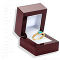 (NEW) BELLA COUTURE® SIA Natural Blue Topaz 14K Yellow Gold Ring Band
