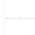 (NEW) BELLA COUTURE® BARBIE COUTURE Heart 14K Rose Gold Diamond Link Chain Bracelet (7" inch)