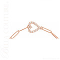 (NEW) BELLA COUTURE® BARBIE COUTURE Heart 14K Rose Gold Diamond Link Chain Bracelet (7" inch)