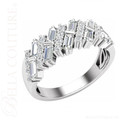 (NEW) BAGUETTE LOVER Caprio Art Deco 1CT Diamond Baguette 14K White Gold Ring Band