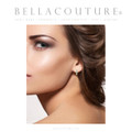 (NEW) BELLA COUTURE® PIPER DIAMOND NATURAL TURQUOISE GEMSTONE 14K WHITE GOLD HUGGIE HOOP EARRINGS (13 MM)