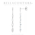 (NEW) BELLA COUTURE® MONROE MARQUISE 1.5 CT DIAMOND 14K ROSE GOLD DANGLE DROP POST EARRINGS (37MM x 3.5MM)