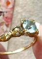 SALE PENDING - (ANTIQUE) Rare Gorgeous Petite Bow Bows & Ribbon Aquamarine Paste Victorian 14K 14CT 585 Yellow Gold Ring Band c. 1800's SALE PENDING - (ANTIQUE) Rare Gorgeous Petite Bow Bows & Ribbon Aquamarine Paste Victorian 14K 14CT 585 Yellow Gold Ring Band c. 1800's