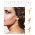 (NEW) BELLA COUTURE ® PALTROW Petite Initial Letter (g) Diamond 14K Yellow Gold Lowercase Italic Cursive Large Alphabet Stud Earring (1PC) (8.8MM)