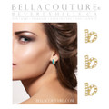 (NEW) BELLA COUTURE ® PALTROW Petite & Dainty Initial Letter (j) Diamond 14K Yellow Gold Lowercase Italic Cursive Large Alphabet Stud Earring (1PC) (6MM)
