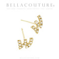 (NEW) BELLA COUTURE ® PALTROW Petite & Dainty Initial Letter (x) Diamond 14K Yellow Gold Lowercase Italic Cursive Large Alphabet Stud Earring (1PC) (6MM)
