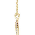 (NEW) BELLA COUTURE® CHARLIZE 14K Yellow Gold 1/6 CTW Natural Diamond Round Tag Charm Pendant (18"-16" Adjustable)(Personalize & Engravable)