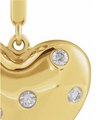 (NEW) BELLA COUTURE® ELLIZABETT 14K Yellow Gold 1/6 CTW Natural Diamond Puffy Heart Charm Pendant