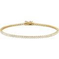 (NEW) BELLA COUTURE® PORTIA 2CT DIAMOND ROUND 14K YELLOW GOLD LINE TENNIS BRACELET (7")