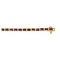 (NEW) BELLA COUTURE® ASHLEY 5CT AMETHYST BAGUETTE 14K YELLOW GOLD LINE TENNIS BRACELET (7")