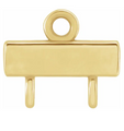 Gold Bar 1 x 2 Loop Connector Link - 18K Yellow Gold - Small 6.5MM Width (1 Piece) (Earrings, Bracelet, Necklace)