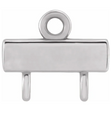 Gold Bar 1 x 2 Loop Connector Link - 18K White Gold - Small 6.5MM Width (1 Piece) (Earrings, Bracelet, Necklace)