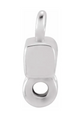 Gold Bar 1 x 2 Loop Connector Link - 14K White Gold - Small 6.5MM Width (1 Piece) (Earrings, Bracelet, Necklace)
