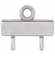 Gold Bar 1 x 2 Loop Connector Link - 14K White Gold - Small 6.5MM Width (1 Piece) (Earrings, Bracelet, Necklace)