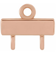 Gold Bar 1 x 2 Loop Connector Link - 14K Rose Gold - Small 6.5MM Width (1 Piece) (Earrings, Bracelet, Necklace)