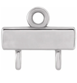 Platinum Bar 1 x 2 Loop Connector Link - Platinum - Small 6.5MM Width (1 Piece) (Earrings, Bracelet, Necklace)