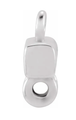 Platinum Bar 1 x 2 Loop Connector Link - Platinum - Small 6.5MM Width (1 Piece) (Earrings, Bracelet, Necklace)