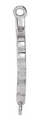Gold Leaf Bar 1 x 2 Loop Connector Link - 18K White Gold - Small 6.5MM Width (1 Piece) (Earrings, Bracelet, Necklace)