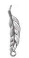 Gold Leaf Bar 1 x 2 Loop Connector Link - 18K White Gold - Small 6.5MM Width (1 Piece) (Earrings, Bracelet, Necklace)