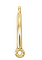 Gold Mobile Bar 1 x 2 Loop Connector Link - 18K Yellow Gold - Small 6.5MM Width (1 Piece) (Earrings, Bracelet, Necklace)