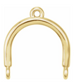 Gold Mobile Bar 1 x 2 Loop Connector Link - 18K Yellow Gold - Small 6.5MM Width (1 Piece) (Earrings, Bracelet, Necklace)