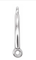 Gold Mobile Bar 1 x 2 Loop Connector Link - 18K White Gold - Small 6.5MM Width (1 Piece) (Earrings, Bracelet, Necklace)