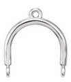 Copy of Gold Mobile Bar 1 x 2 Loop Connector Link - Platinum - Small 6.5MM Width (1 Piece) (Earrings, Bracelet, Necklace)
