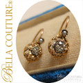 SOLD! - (ANTIQUE) French Victorian circa 1838 18K Rose-Yellow Gold White Pearl & DIAMOND Earrings RARE & Gorgeous! Jewelry Jewellery