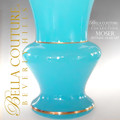 SOLD! - (ANTIQUE) Gorgeous Large MOSER French Blue Opaline Gilt Gold Vase