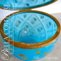 SALE PENDING - ANTIQUE Rarest Pristine Huge Palais Royal 1850 French Opaline Glass Diamond Faceted Gilt Ormolu Biscuit Jar Egg Box... Finest!