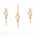 (NEW) BELLA COUTURE La FIORA FINE 1/4 CT DIAMOND 14K YELLOW GOLD CHAIN BEZEL-SET NECKLACE 18"
