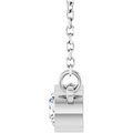 (NEW) Bella Couture Fine 1/4 CT Diamond 14k White Gold Solitaire Pendant With Chain Necklace (18" Inches)
