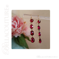 SALE PENDING! - (ANTIQUE) Rare Georgian French 7ct Garnet Victorian 14K 14CT Solid Gold Dangle Chandelier Drop Earrings Circa 1700s - early 1800s Fine Jewelry