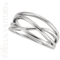 (NEW) BELLA COUTURE VIOLA Fine Elegant Organic Woven 14K White Gold Ring